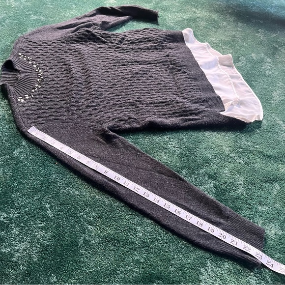 Simply Vera Crystal Neck Knit Layered Sweater, Size L - Picture 13 of 14